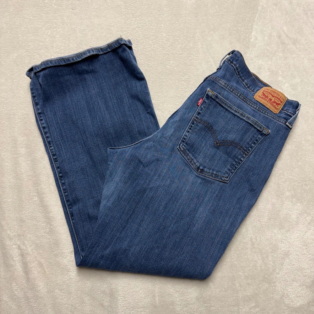 Levis 726 Flare Jeans Womens 14W Medium Wash Blue High Rise Stretch Denim